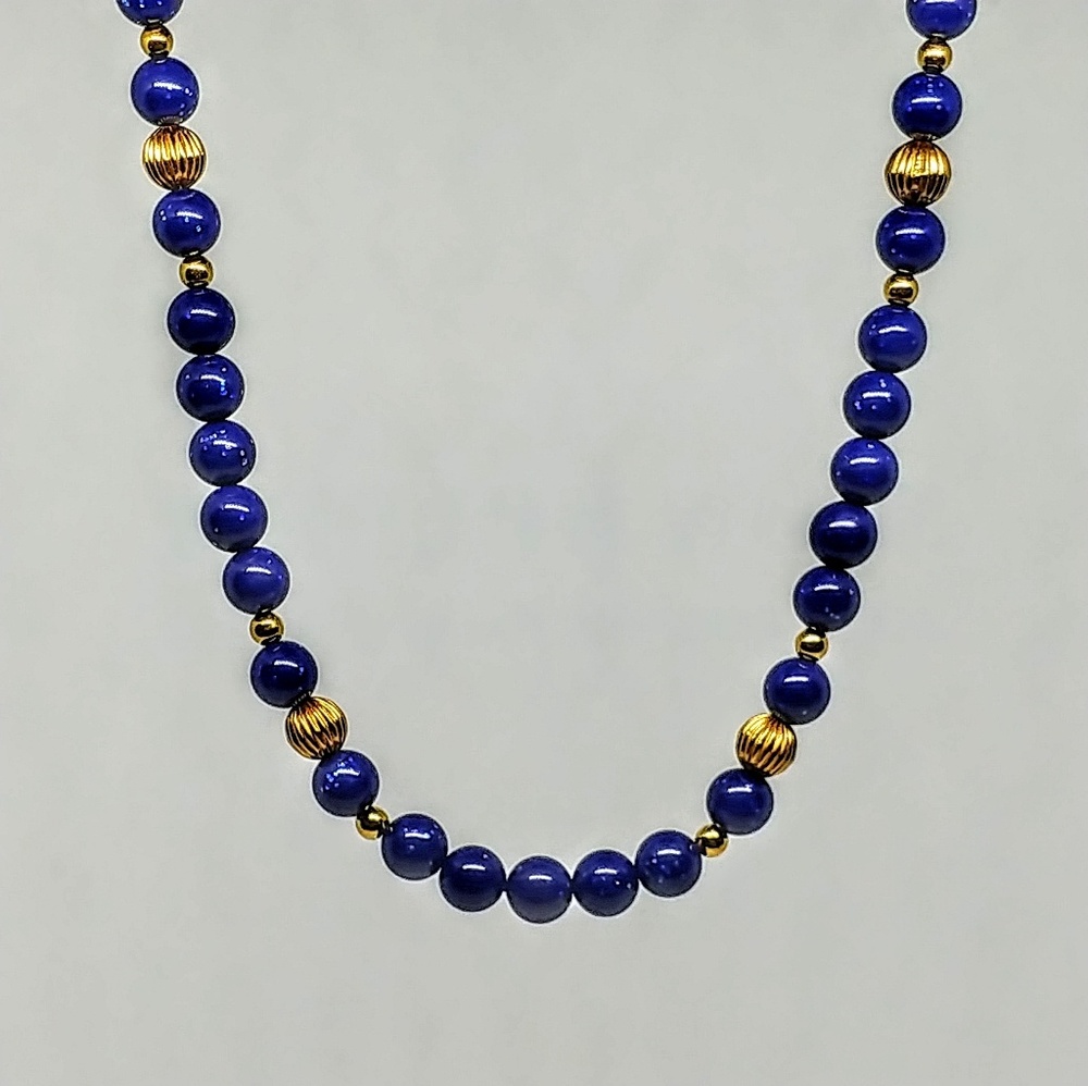 Avon Faux Lapis Lazuli Beaded Necklace